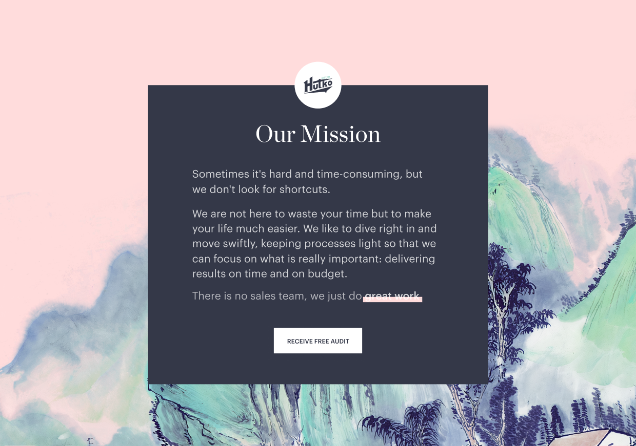 Our mission pink background image
